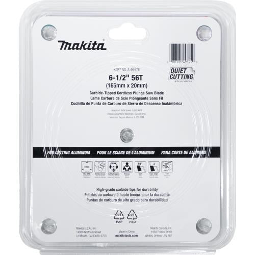 Makita A-99976 6‑1/2" 56T Carbide‑Tipped Cordless Plunge Saw Blade