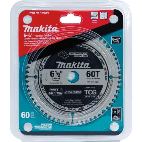 Makita A-99998 6‑1/2" 60T (TCG) Carbide‑Tipped Cordless Plunge Saw Blade