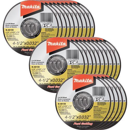 Makita B-46159-25 4‑1/2" x .032" x 7/8" Ultra Thin Cut‑Off Wheel, Stainless, 25/pk