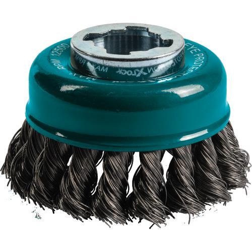 Makita D-72621 X‑LOCK 3‑1/8" Carbon Steel Knot Wire Cup Brush