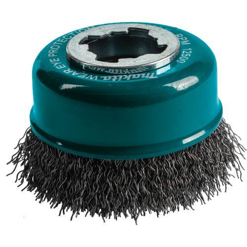 Makita D-72637 X‑LOCK 3" Carbon Steel Crimped Wire Cup Brush