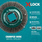 Makita D-73190 X‑LOCK 4" Carbon Steel Crimped Wire Bevel Brush