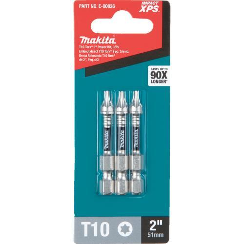 Makita E-00826 Impact XPS® T10 Torx 2" Power Bit, 3/pk