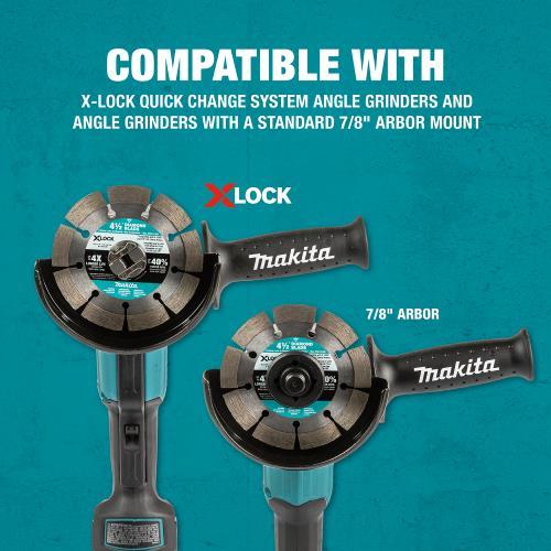 Makita E-07216 X‑LOCK 4‑1/2" Turbo Rim Diamond Blade for Masonry Cutting