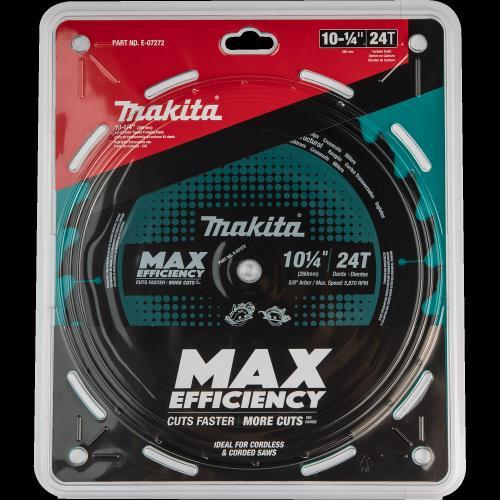 Makita E-07272 10‑1/4" 24T Carbide‑Tipped Max Efficiency Circular Saw Blade, Framing