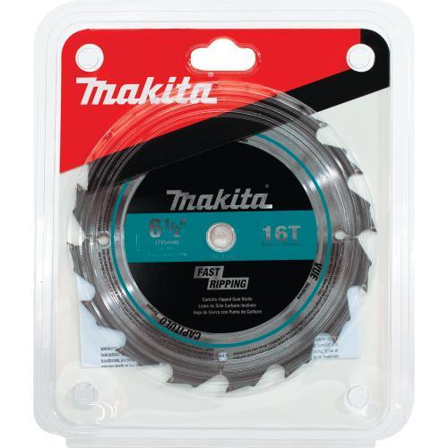 Makita T-01395 6‑1/2" 16T Carbide‑Tipped Circular Saw Blade, Framing