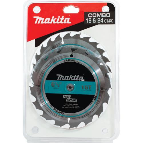 Makita T-01426 2 Pc. 6‑1/2" Carbide‑Tipped Circular Saw Blade Set