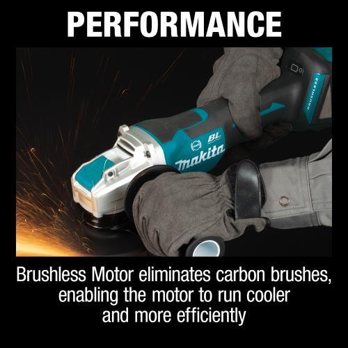 Makita XAG26Z 18V LXT® Lithium‑Ion Brushless Cordless 4‑1/2” / 5" Paddle Switch X‑LOCK Angle Grinder, with AFT®, Tool Only