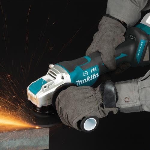 Makita XAG26Z 18V LXT® Lithium‑Ion Brushless Cordless 4‑1/2” / 5" Paddle Switch X‑LOCK Angle Grinder, with AFT®, Tool Only