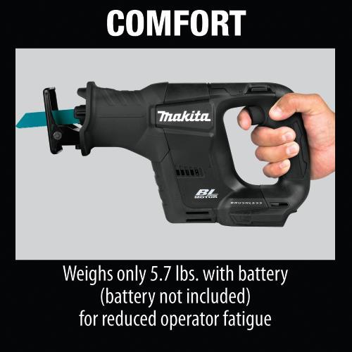 Makita XRJ07ZB 18V LXT® Lithium‑Ion Sub‑Compact Brushless Cordless Recipro Saw, Tool Only