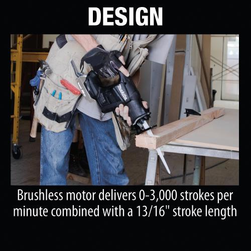 Makita XRJ07ZB 18V LXT® Lithium‑Ion Sub‑Compact Brushless Cordless Recipro Saw, Tool Only