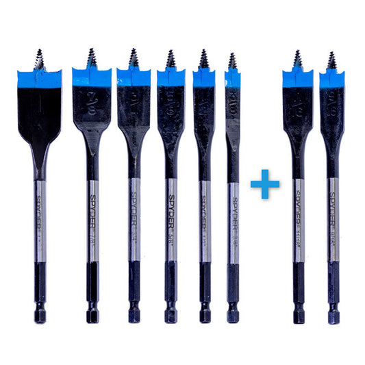 Spyder 11036CA-2 BONUS HSS 6-Piece Spade Bit Kit +2 BONUS Bits