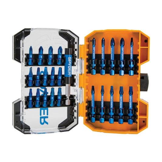 Spyder 19029 Mach-Blue 1/4-in Impact Driver Bit (25-Piece)