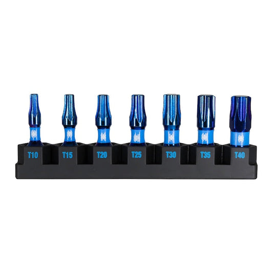 Spyder 19067 Mach-Blue 1/4-in x 1-in Torx Impact Driver Bit (7-Piece)