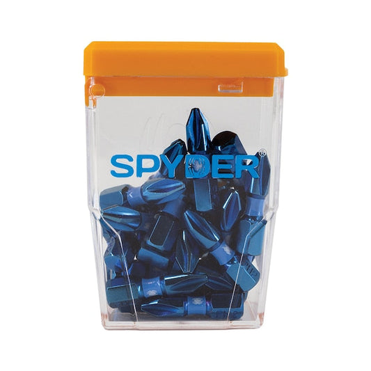 Spyder 19072 Mach-Blue PH2 1/4-in x 1-in Phillips Impact Driver Bit (25-Piece)