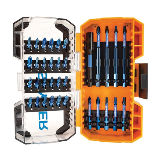 Spyder 19079 Mach-Blue 1/4-in x Phillips/Square/Torx Impact Driver Bit (34-Piece)