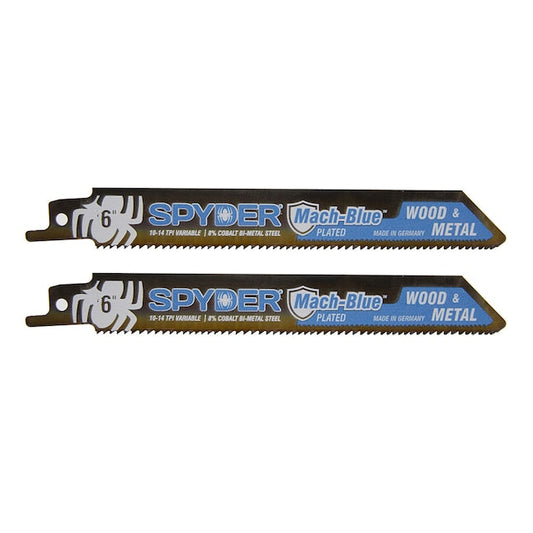 Spyder 200319 6 Mach-Bluež 10/14TPI Wood & Metal Reciprocating Saw Blades - Pack of 2