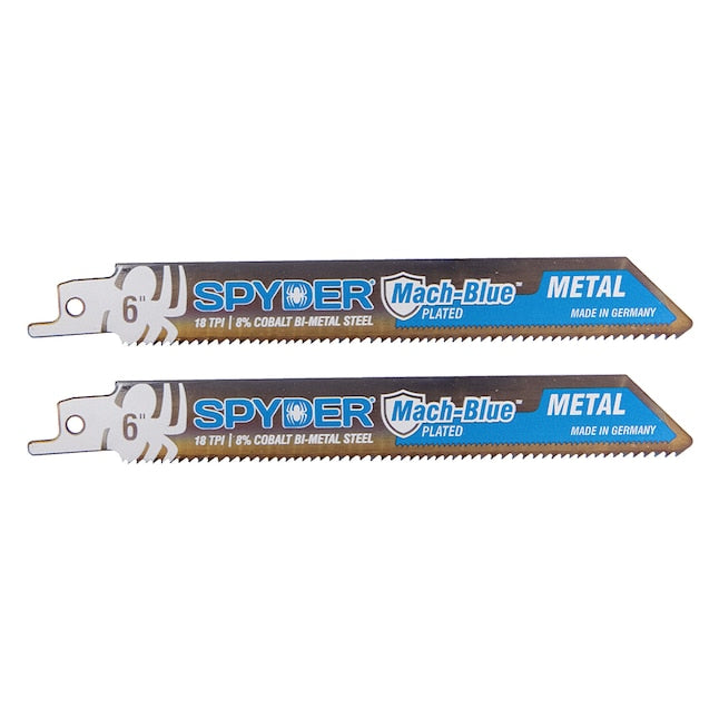 Spyder 200320 6 Mach-Blue 18TPI Reciprocating Saw Blades - Pack of 2