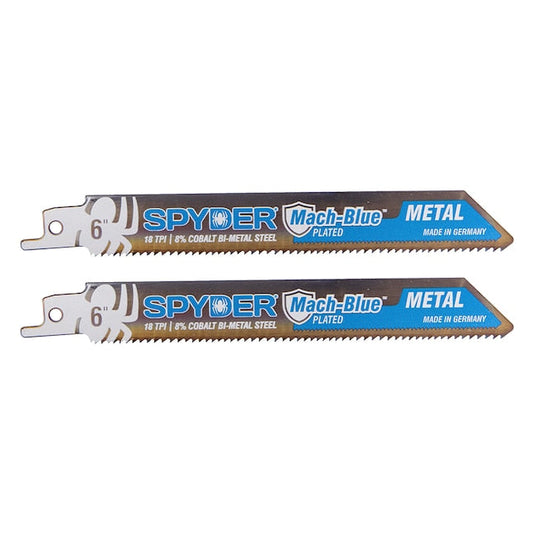 Spyder 200320 6 Mach-Blue 18TPI Reciprocating Saw Blades - Pack of 2