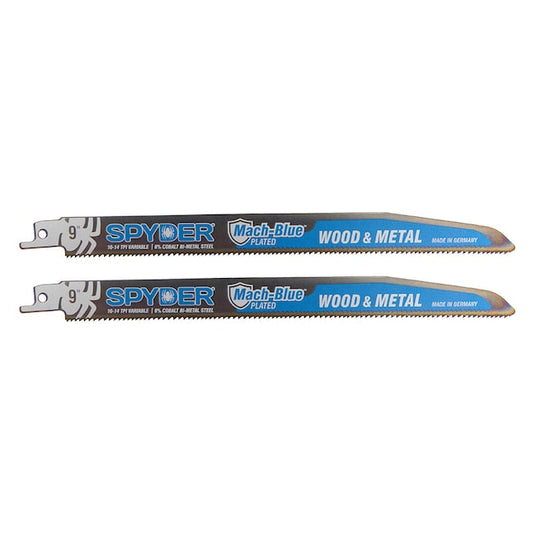 Spyder 200322 9 Mach-Bluež 10/14TPI Wood & Metal Reciprocating Saw Blades - Pack of 2