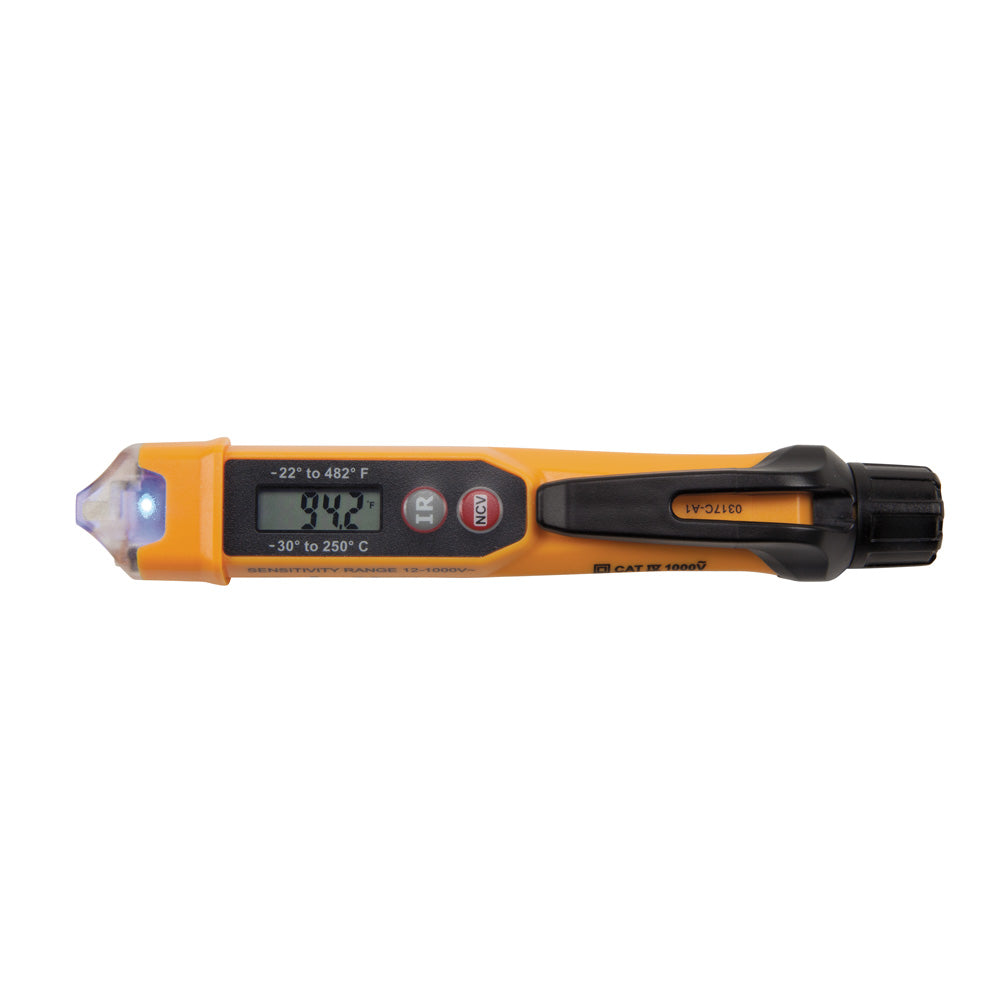 Klein Tools NCVT-4IR Non-Contact Voltage Tester Pen, 12-1000 AC V with Infrared Thermometer