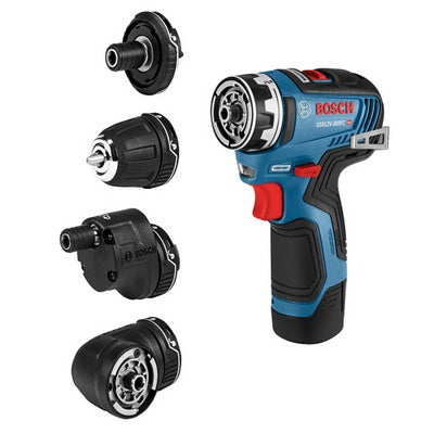 Bosch GSR12V-300FCB22 12V Max Ec Brushless Flexiclick® 5-In-1 Drill/Driver System With (2) 2.0 Ah Batteries