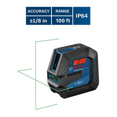 Bosch GLL100-40G Cross Line Laser-Green-Ind