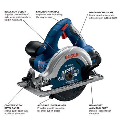 Bosch CCS180-B15 18V 6-1/2 In. Circular Saw Kit With (1) Core18V 4.0 Ah Compact Battery