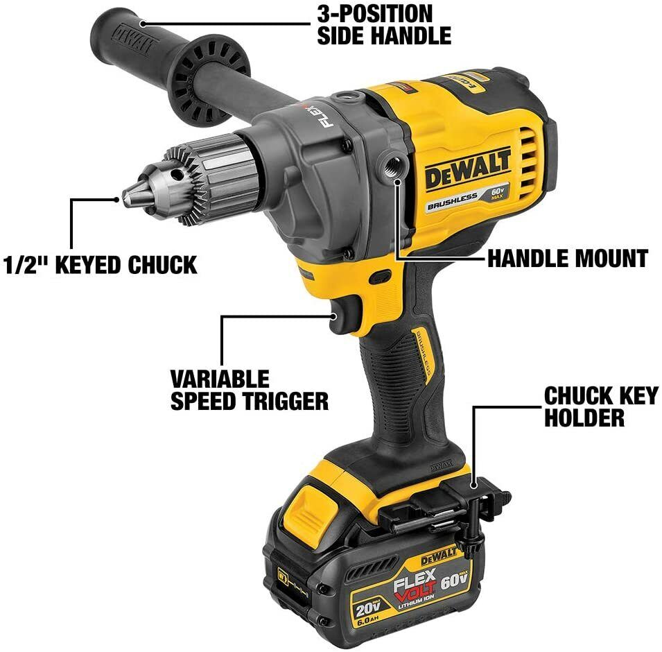 Dewalt DCD130B 60V Max* Cordless Mixer/Drill With E-Clutch® System (Tool Only)