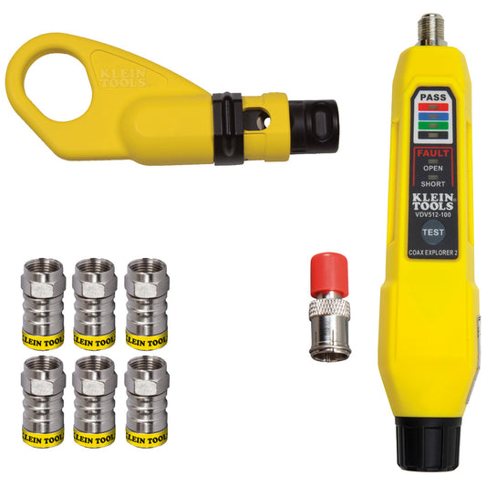 Klein Tools VDV002-820 Coax Push-On Connector Installation And Test Kit