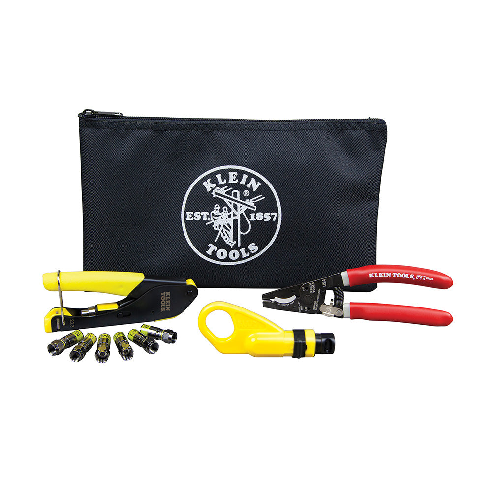 Klein Tools VDV026-211 Coax Cable Installation Kit With Zipper Pouch