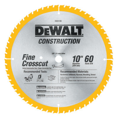 Dewalt DW3106 10" 60T Carbide Circular