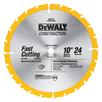 Dewalt DW3112 10" 24T Thin Kerf Table