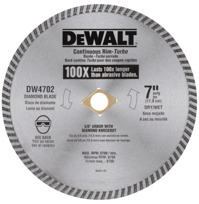 Dewalt DW4702 7" Dry Cut Diamond Blade