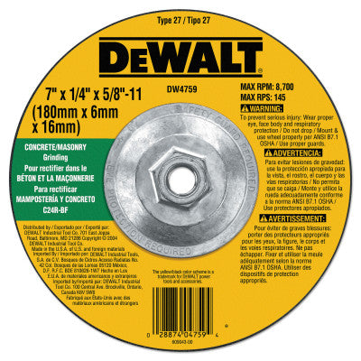 Dewalt DW4759 7"X1/4"X5/8"-11 Masonary (10 Ea)