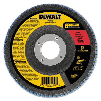 Dewalt DW8306 4-1/2" X 7/8" 36 Grit Zirconia Flap Disc Wheel (1 Ea)