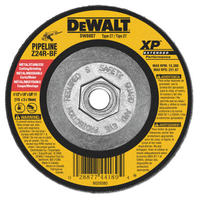 Dewalt DW8807 4 1/2In X 1/8In X 5/8In11 Zironcia Abrasives (1 Ea)
