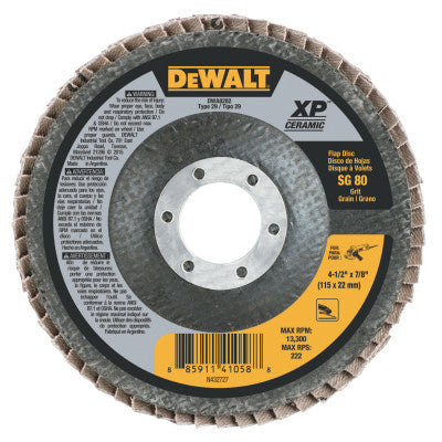 Dewalt DWA8282 Shell 4-1/2X7/8In Sg80 T29 Cer Flap Disc (10 Ea)