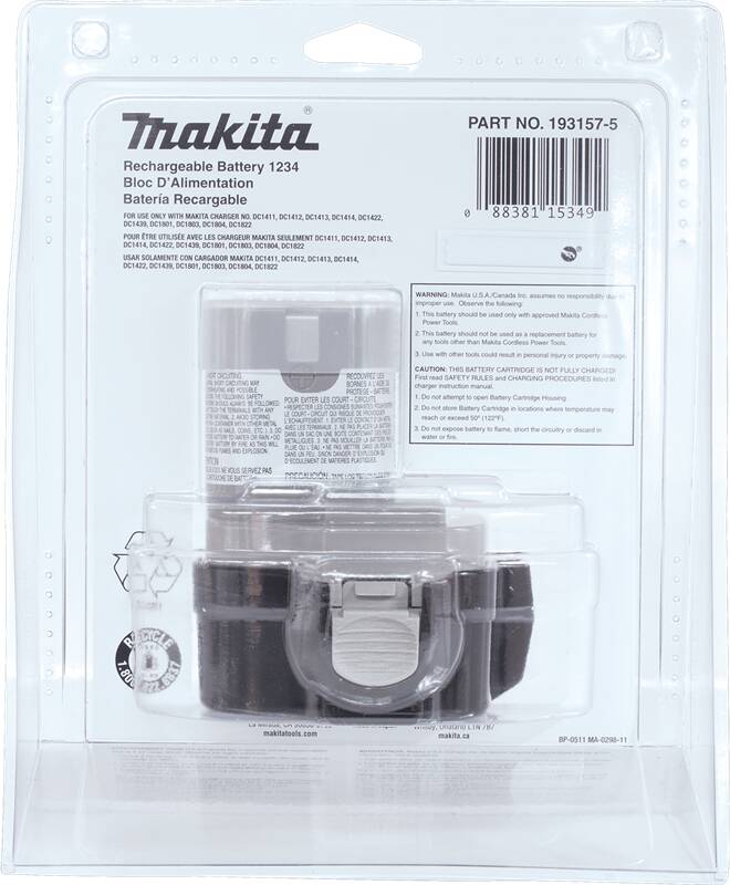 Makita 193157-5 12V Ni‘MH 2.6Ah Battery, Pod Style