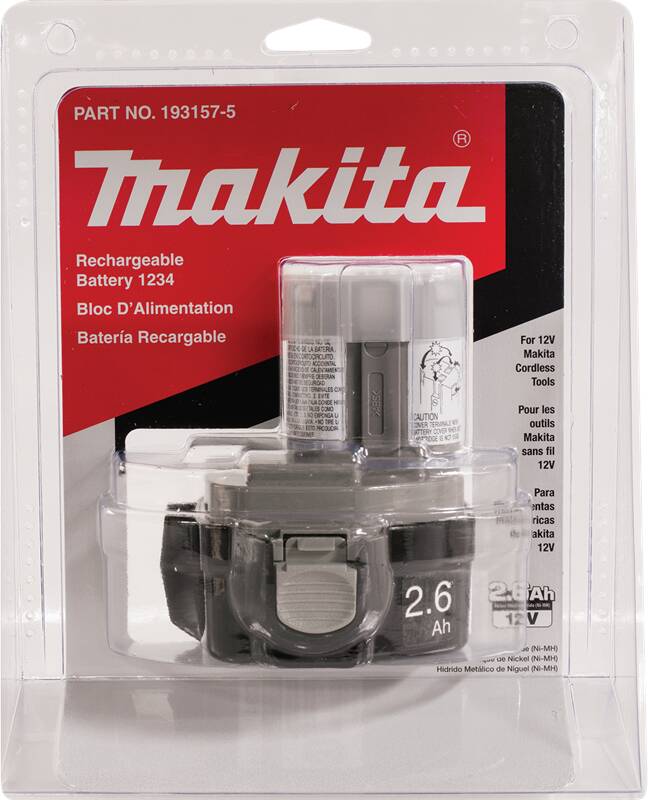 Makita 193157-5 12V Ni‘MH 2.6Ah Battery, Pod Style