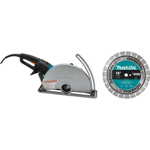 Makita 4114X 14" SJS™ Electric Angle Cutter, with 14" Diamond Blade