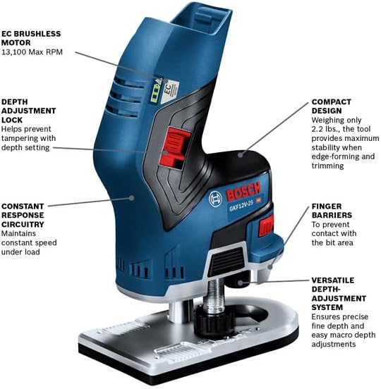 Bosch GKF12V-25N 12V Offset Edge Router Bare