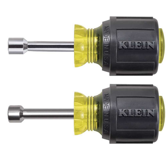 Klein Tools 610 Nut Driver Set, Stubby Nut Drivers With 1-1/2-Inch Shaft, 2-Piece