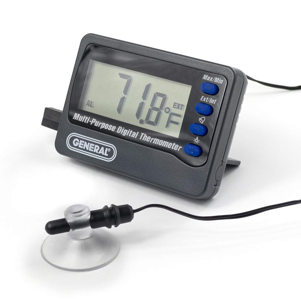 General Tools AQ150 Inside/Outside Thermometer With Waterproof Probe