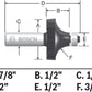 Bosch 85293MC 3/16 In. X 1/2 In. Carbide-Tipped Roundover Router Bit