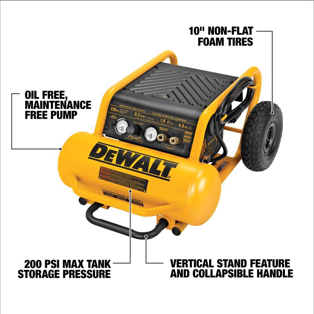 Dewalt D55146 Heavy Duty 200 Pis 4.5 Gallon Electric Air Compr