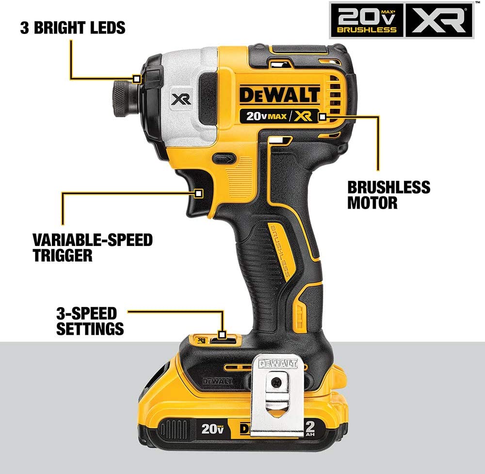 Dewalt DCK2100D1T1 20V Max* Brushless Cordless 2-Tool Kit Including Hammer Drill/Driver With Flexvolt Advantage