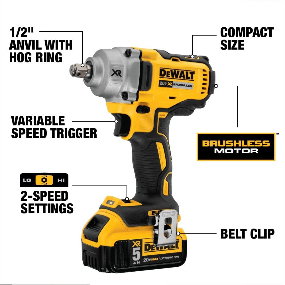 Dewalt DCF894HP2 20V Max* Xr® Compact Mid-Range Cordless Impact Wrenches