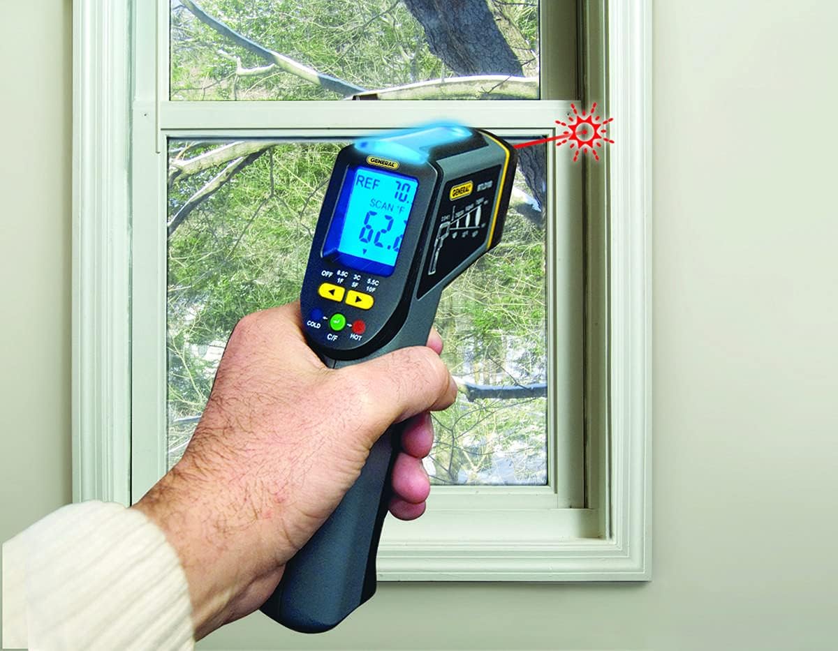 General Tools IRTC50 8:1 Scanning Infrared Thermometer With Tricolor Light Panel