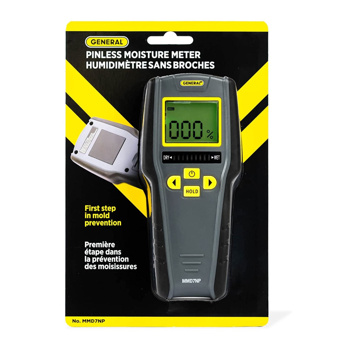 General Tools MMD7NP Pinless Lcd Moisture Meter With Tricolor Bar Graph